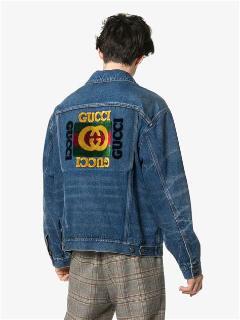 gucci jean jacket crn|Gucci denim jacket men's.